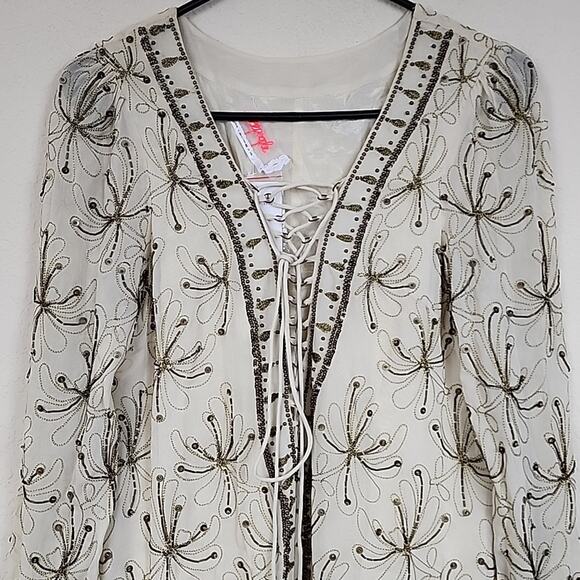 NWT Free People Sicily Beaded Embellished Size 6 Dress - Picture 9 of 12